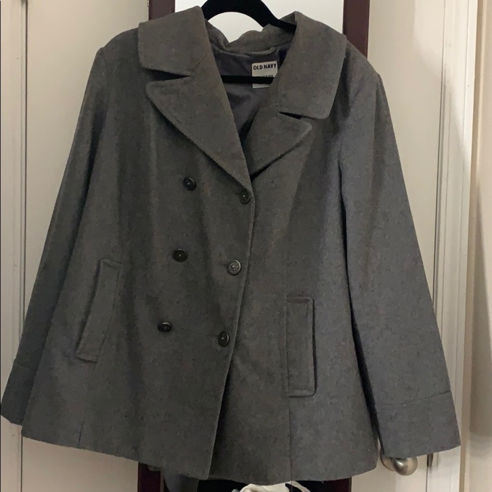Grey peacoat